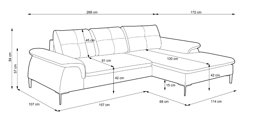 Izvelkamais stūra dīvāns ZONDA M