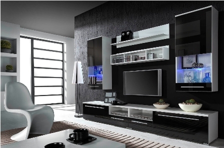 wall unit LUNA white/black