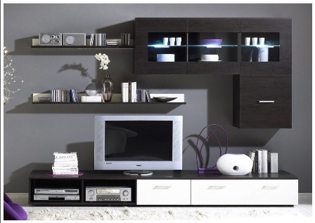 LOGO I wall unit wenge/white gloss