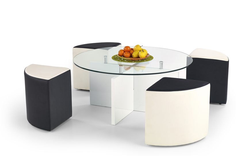 LATOYA coffee table color: white/black