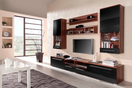 wall unit LUNA plum/black