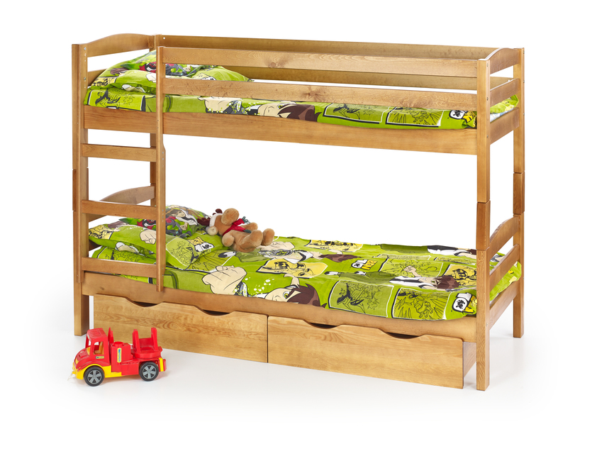 SAM bunk bed with mattresses color: alder