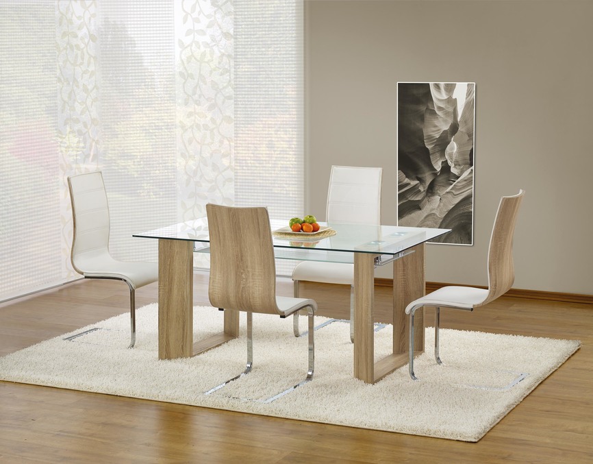 HERBERT table color: transparent/sonoma oak