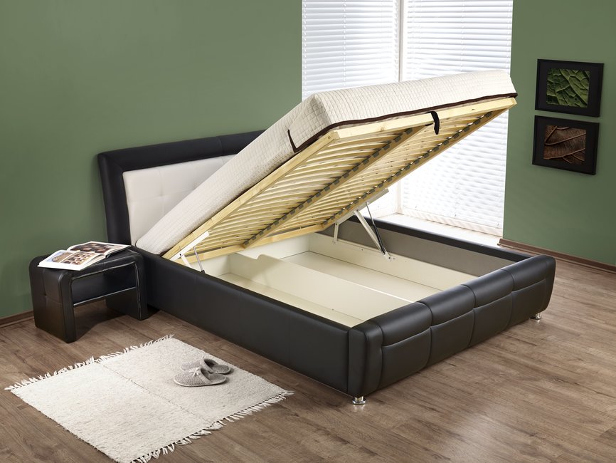 SAMANTA P bed with bedding container color: brown/beige