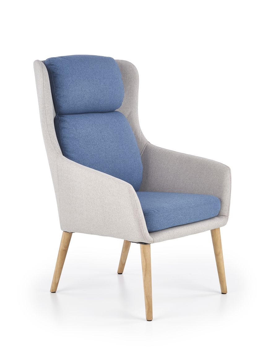 PURIO leisure chair, color: light grey / blue