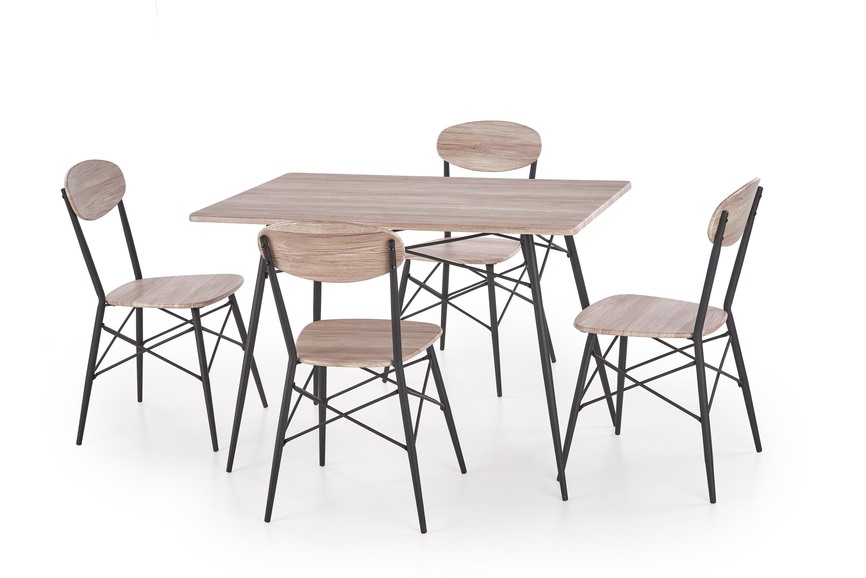 KABIR rectangular, table + 4 chairs