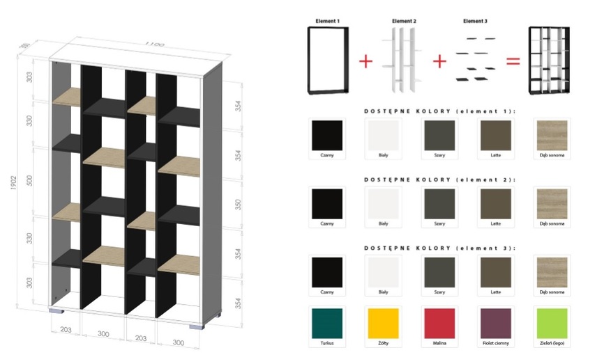 DOCO partition+shelfs (element 2) black