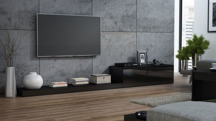 LIFE TV Stand black/black gloss