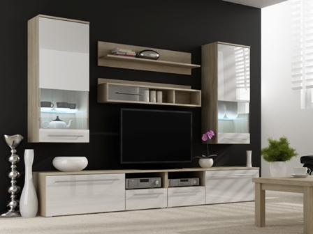 wall unit LUNA sonoma oak/white