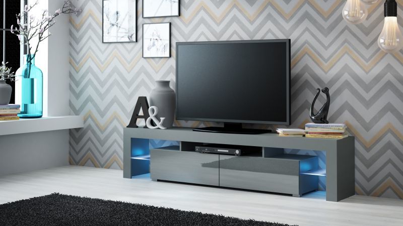 TV stand SOLO grey mat/ grey gloss