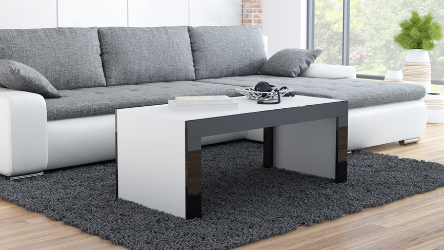 coffe table TESS white/black lath