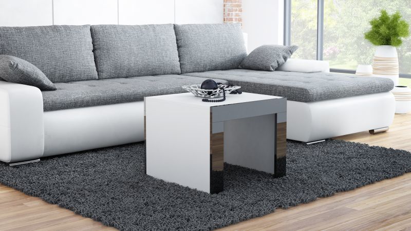 coffe table TESS SQUARE white/black