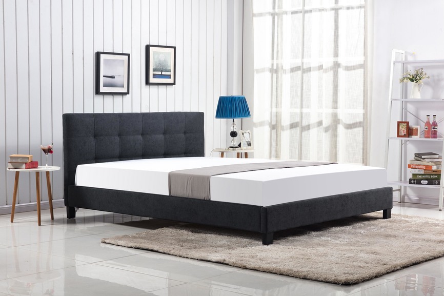 OXFORD bed, color: dark grey