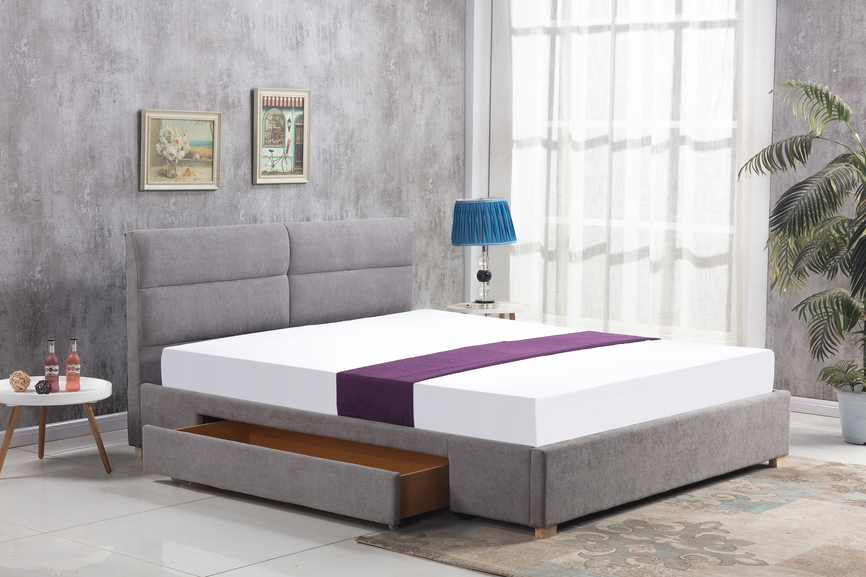 MERIDA bed, color: light grey