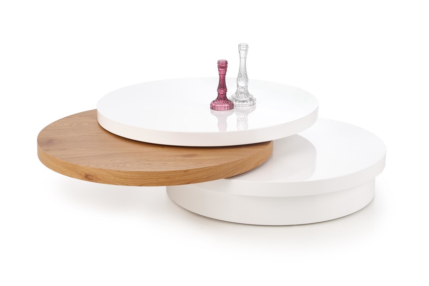 MICHELLE c. table, color: white / golden oak