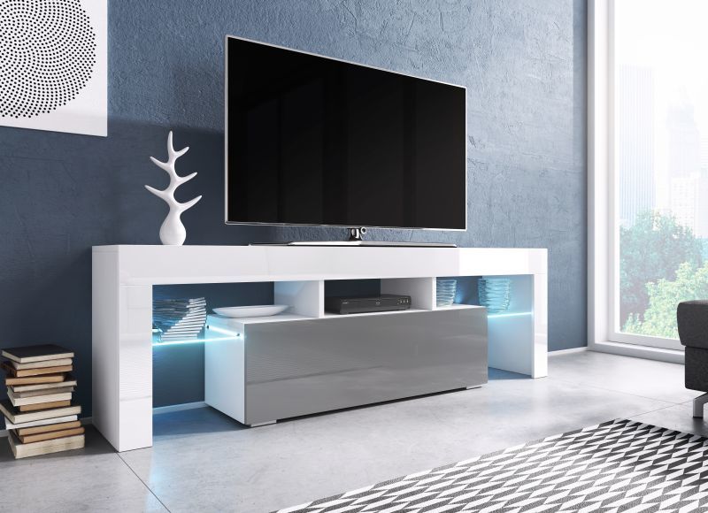 TV Stand TORO white/grey/white