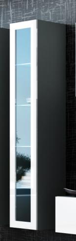 glazed cabinet VIGO WITR. SZKŁO 180 grey/ white