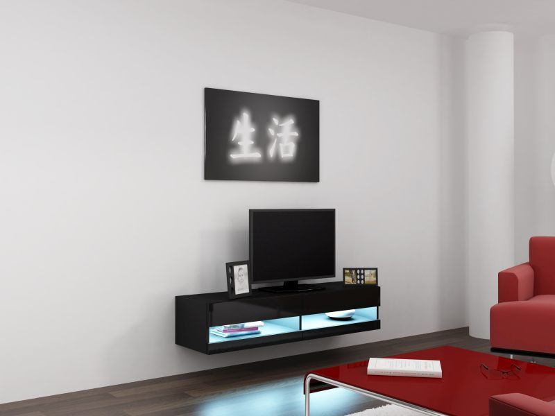 lift door TV Stand VIGO NEW RTV 140 black/black