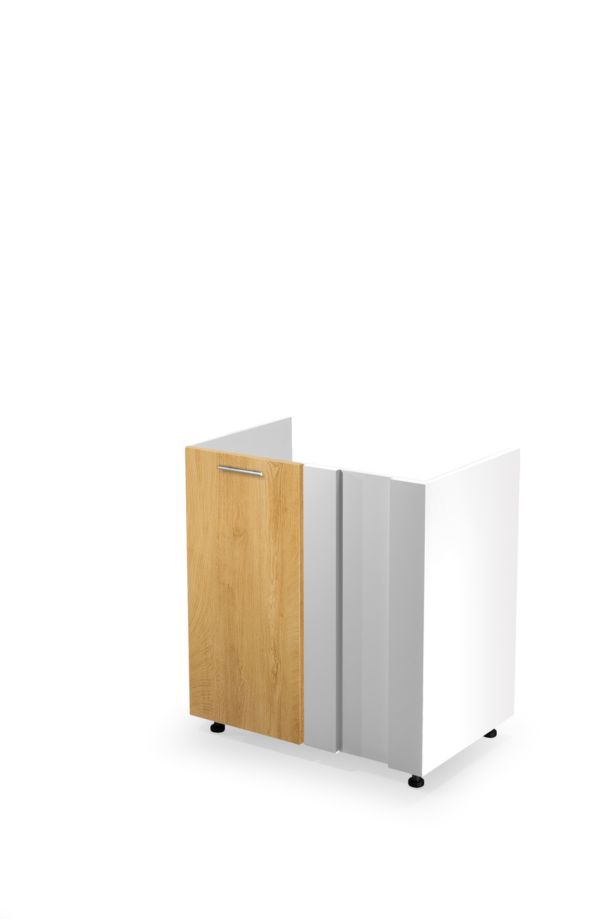 VENTO DK-80/82 corner sink cabinet, color: white / honey oak
