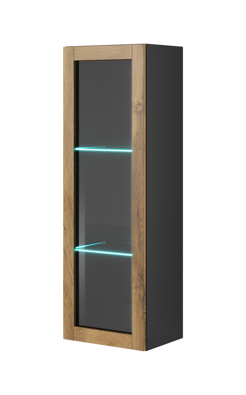 LIVO W-120 hanging cabinet, color: antracite/votan oak