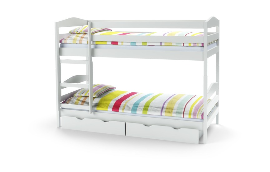 SAM bunk bed with mattresses color: white