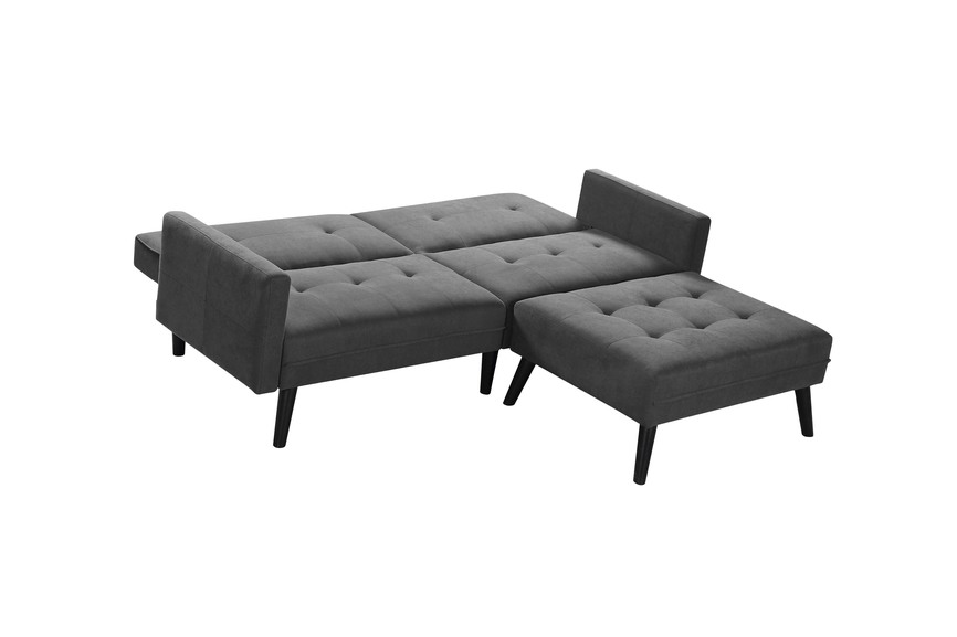 CORNER folding sofa with ottoman, color: grey