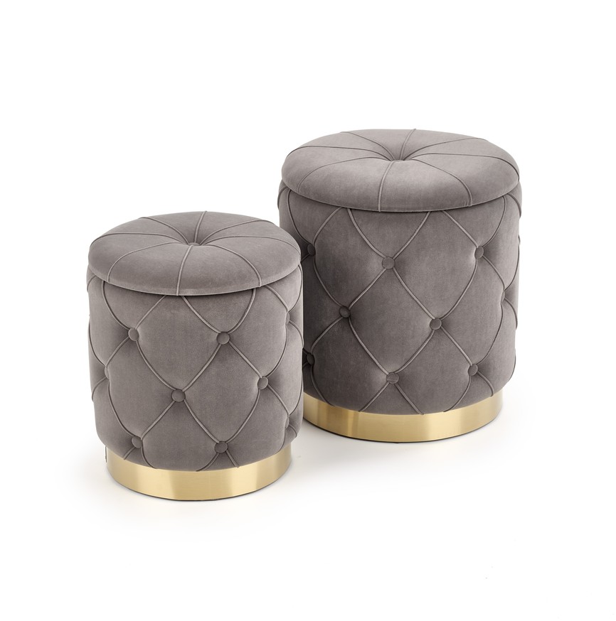 POLLY set of two stools, color: grey