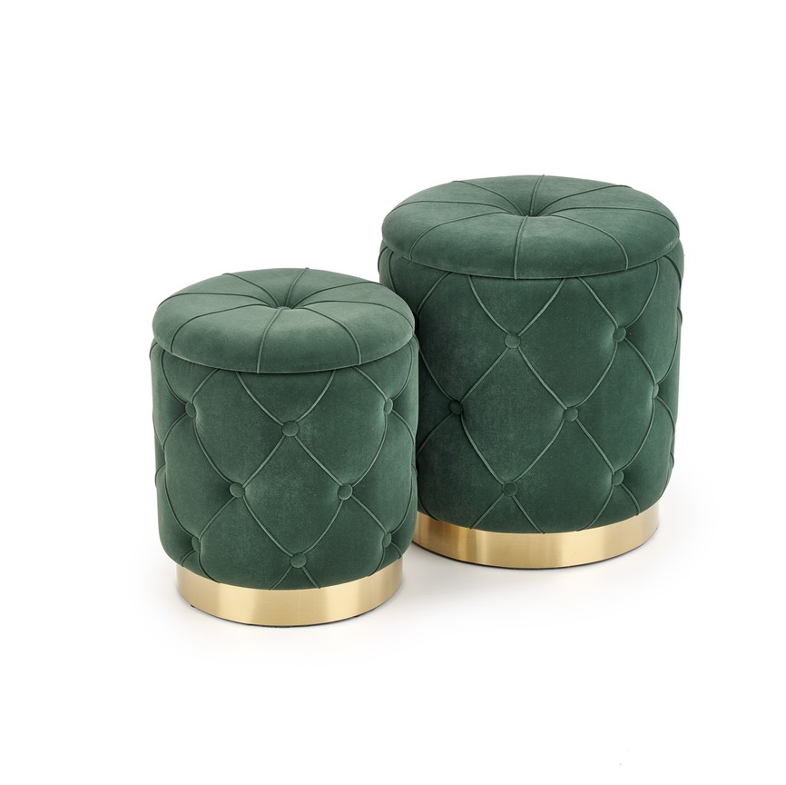 POLLY set of two stools, color: dark green