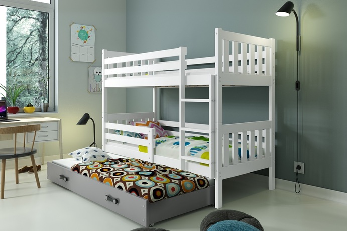 CARINO 190*80 trīsstāvu bērnu gulta