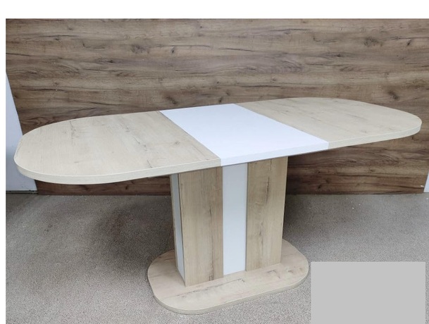 Dining Table DISCO (110-145 x 66 x 75) IRISH OAK / WHITE