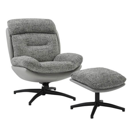 YORK Grey Chenille + pufs