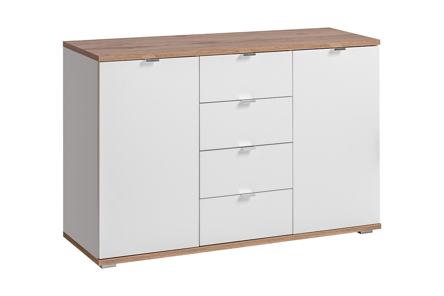 LUND KOM2D4S chest of drawers  (white/wotan oak)