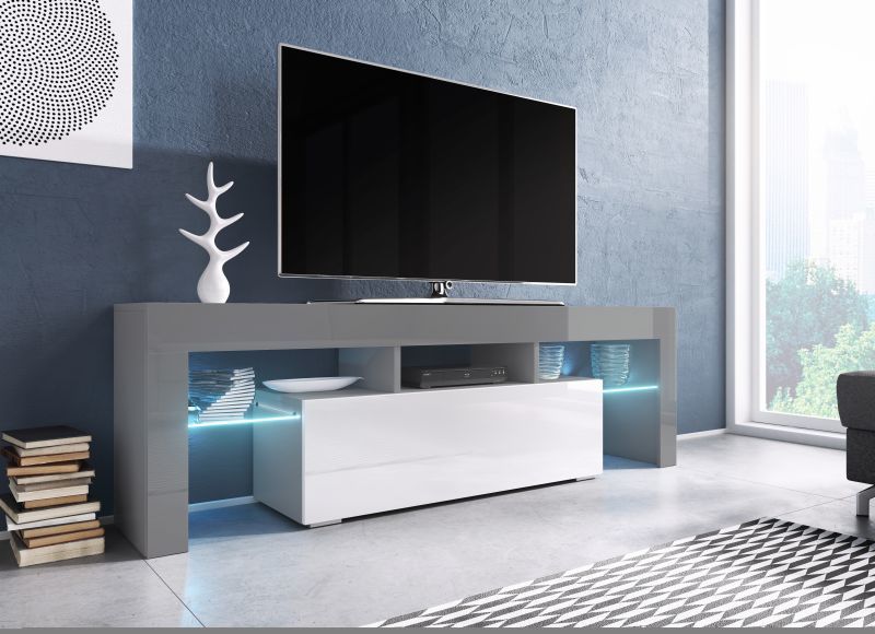 TV Stand TORO grey/white/grey