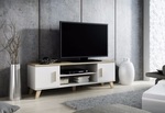 TV stand LOTTA 160 2D2K dimond white/lsonoma oak