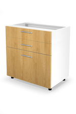 VENTO DS3-80/82 lower cabinet with drawers, color: honey oak