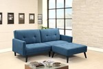 CORNER folding sofa with ottoman, color: blue