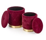 POLLY set of two stools, color: dark red