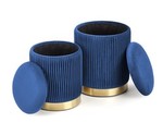 MONTY set of two stools: color: dark blue