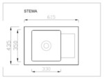 STEMA sink, color: black matt