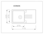 EVINION sink, color: spackled grey