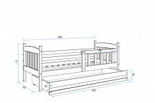 KUBUS 160*80 vienvietīgā bērnu gulta