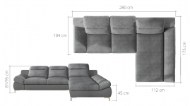Izvelkamais stūra dīvāns TIMOLA mini