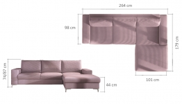 Izvelkamais stūra dīvāns LENS