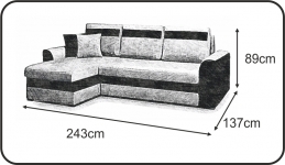 MARCO stūra izvelkamais dīvāns
