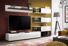 Sekcija Glossy Furniture 8 ANTRACYT/WOTAN MAT + LED