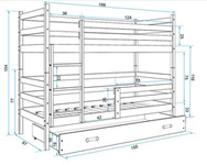 ERYK divstāvu gulta (bunk) 160x80