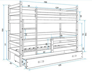 ERYK divstāvu gulta (bunk) 190x80