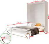 Sienā iebūvējama gulta vertikāla, bez matrača - 120x200