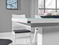 Izvelkamais galds Evita glass WHITE 90x180-230