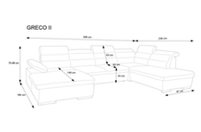 Izvelkamais stūra dīvāns GRECO II